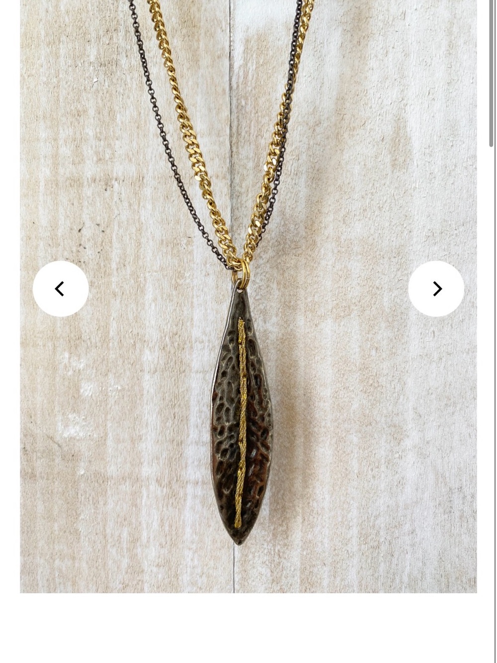 Dual-Tone Gold and Antique Brass Pendant Necklace - Women's Jewelry